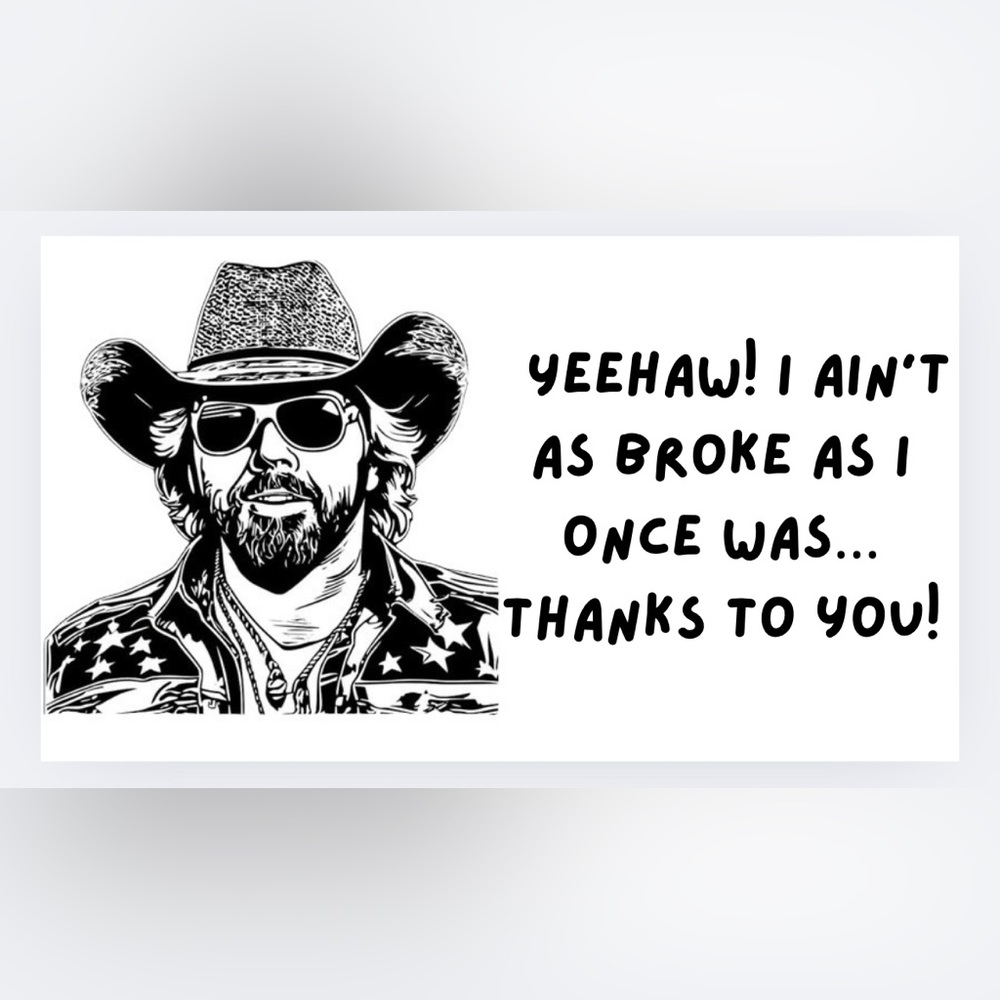Custom Made 50count Toby Keith Stickers